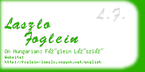 laszlo foglein business card